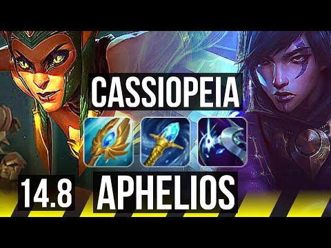 CASSIOPEIA & Pyke vs APHELIOS & Pantheon (ADC) | Legendary, 7 solo kills | EUW Diamond | 14.8