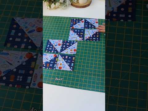 Sew half square triangles - 8 at a time 🪡 #quiltblock #quiltingtutorial
