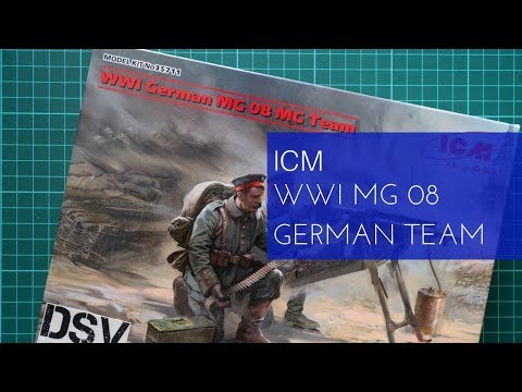ICM 35711 WWI German Mg08 MG Team 2 Figures 1/35 Scale Model Kit for sale online