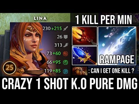 WTF Instantly Delete Scepter + Dagon | Crazy Pure Damage 9k Lina 31Kills with Rampage by Top 5 DotA2