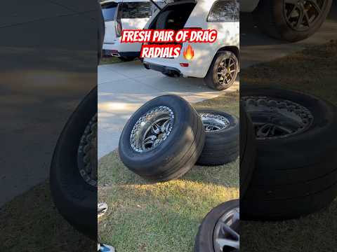 Hellcat Redeye Gets Fresh Pair Of Drag Radials 🍑💨 #hellcat #srt #viral #shorts