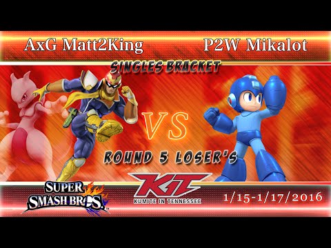 KiT2016 - AxG Matt2King (Falcon, Mewtwo) vs. P2W Mikalott (Megaman) - LR5 - Smash 4 - Wii U