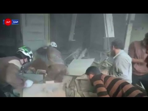 Russian air strikes in the Syrian province of Idlib