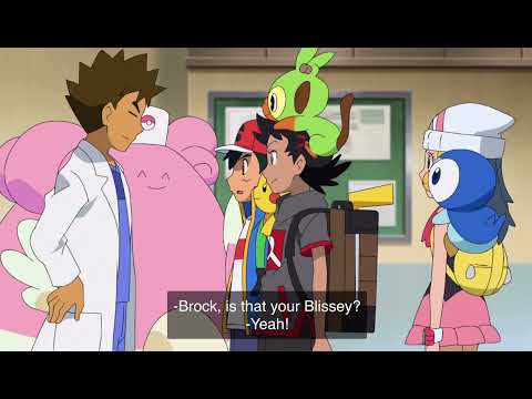 pokemon legends arceuss: ash and dawn meet brocks new pokemon 🥹🌸🌸💕🦶🏻💝 English Dub!! 💞💖💘