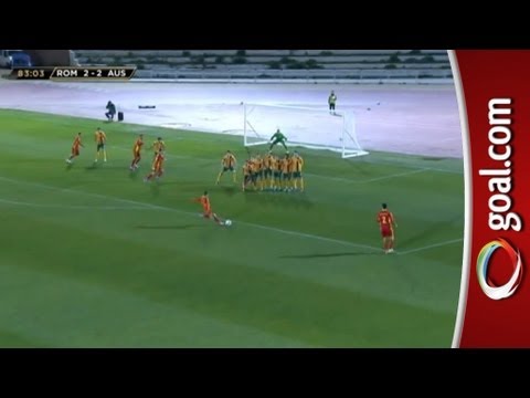 Torje hits an excellent free kick to win the game for Romania