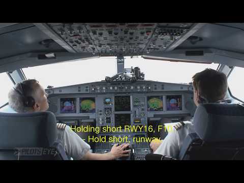 Pilotseye tv Swiss Airbus A340 Rainy Departure from Shanghai English Subtitles