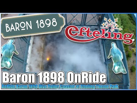 ⚒Baron 1898⛏OnRide Dive Coaster🎢Front Row POV✨Efteling Theme Park 4K First Row Rollercoaster