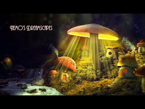 Smurfs Mushroom Village - Relaxing Music and Night Forest Ambience ASMR for Sleep, Destress, Calming