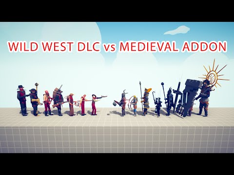 WILD WEST DLC TEAM vs MEDIEVAL ADDON TEAM - Totally Accurate Battle Simulator TABS