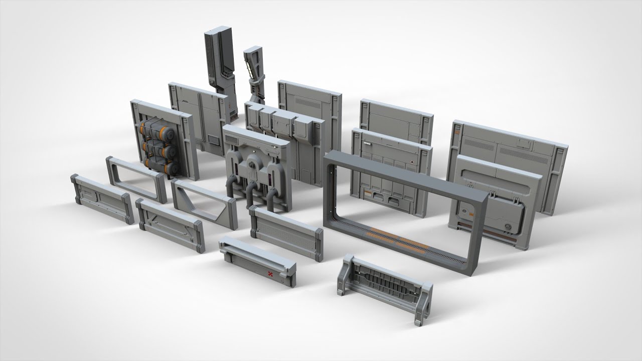 साइंस-फिक्शन आर्किटेक्चर किटबैश 16 3D मॉडल