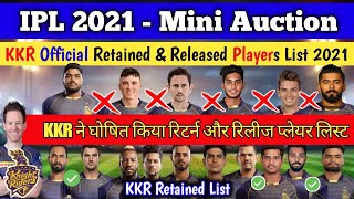 IPL 2021 -KKR All Retained  & Released Players List 2021| KKR Official Retain & Release Players List