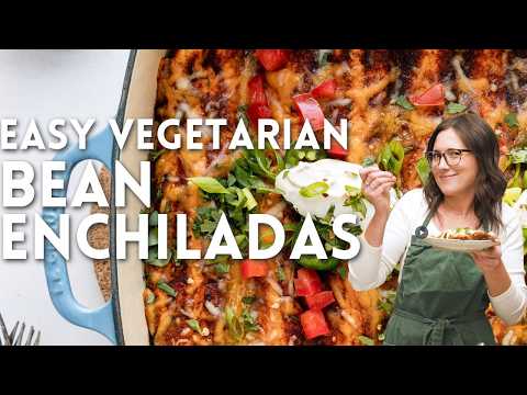 Super Easy Vegetarian Bean and Cheese Enchiladas