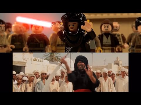 LEGO Indiana Jones sword Fight Scene, But With A Lightsaber...(Side by Side)