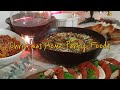 Christmas Party Foods Canape Caprese Salad Ratatouille Potato Soup Steamed Clams Rose Pasta