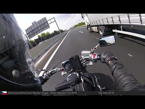 884  Motorcycle Riding in Czech Republic from Prague to Pilsen Highway 5 - rec 2018