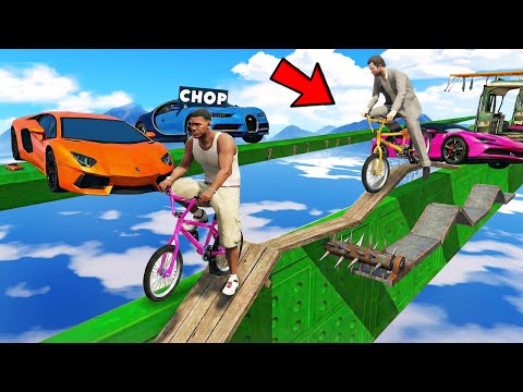 GTA 5 CHOP AND FROSTY COMPLETE THE TIGHTEST CARS VS RUNNERS