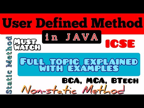 User Defined Methods In Java Class 10 Icse Java Chapter 3