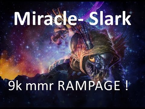 Miracle slark YOU CANT STOP HIM ( RAMPAGE ) [ 9k mmr Ranked dota 2 gameplay ]