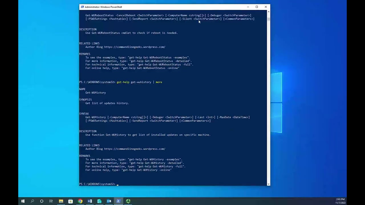 Using PSWindowsUpdate