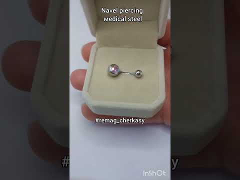 Пирсинг для пупка с цирконами "Бриллиантовые сферы" серьга навела Медицинская хирургическая ювелирная сталь В бархатной коробочке - фото 2 - id-p2829299195