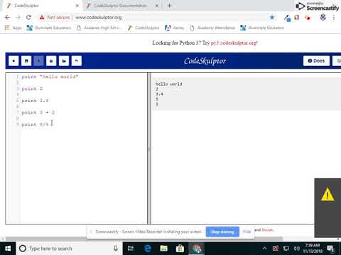 Python Codeskulptor Overview