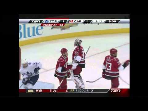 Maple Leafs @ Hurricanes - Dion Phaneuf Scores 2nd - 110316