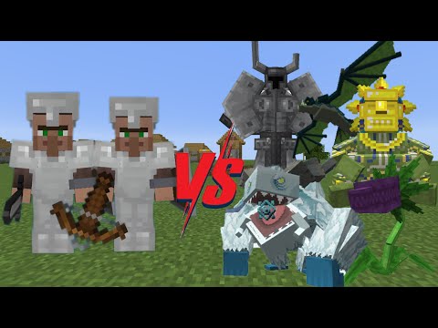 15 Guard Villagers vs Mowzie's Mods - Mods Battles Minecraft