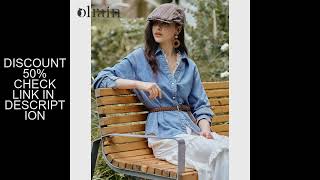Download lagu OLrain Women's Blue Denim Shirt Ladies 2025 Autumn Lapel Lace Trim Button Up Long Sleeve Tops for Wo mp3 Download lagu OLrain Women's Blue Denim Shirt Ladies 2025 Autumn Lapel Lace Trim Button Up Long Sleeve Tops for Wo mp3