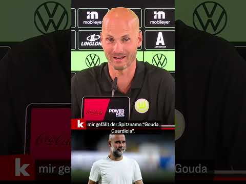 Video Thumbnail: "Gouda Guardiola": Wölfe-Coach Simonis über Vorbild Guardiola und kuriosen Spitznamen #shorts