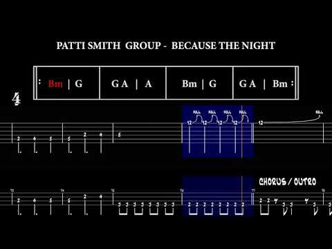 PATTI SMITH GROUP - Because the night [CHORD PROGRESSION + BASS TAB]