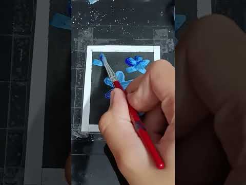 💙aesthetic flowers painting for beginners✨plz support me🥺🙏#art #painting #viral #easy