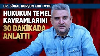 HUKUKUN TEMEL KAVRAMLARINI 30 DAKİKADA ANLATTI. DR. GÜNAL KURŞUN KHK T