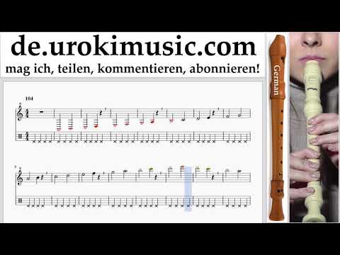 Blockflötenunterricht G. Shakira - Me Enamoré Noten Lernen Teil#1 um-i995