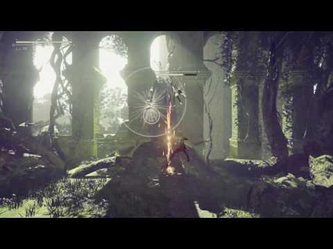Nier Automata A2 Boss Battle Forest Castle (2B) Very Hard No Damage No Commentary