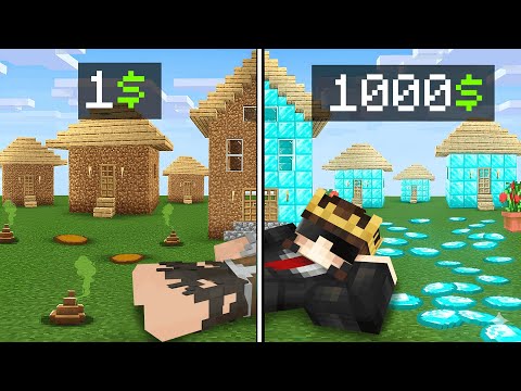 $1 POOR LIFE VS $1000 RICH LIFE - Minecraft