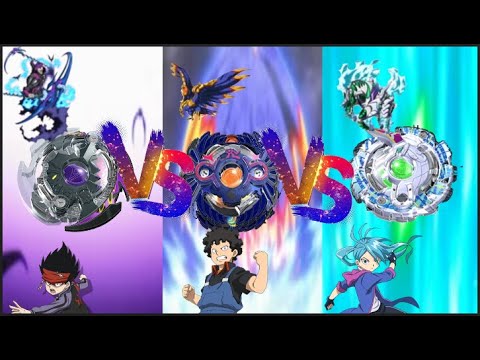 【 B-42 Dark Deathscyther VS B-44 Holy Horusood VS B-56 Unlock Unicorn】 / Beyblade Burst