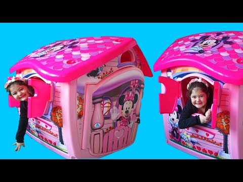 Masal and Öykü build New Disney Minnie Mouse Playhouse - Fun Video