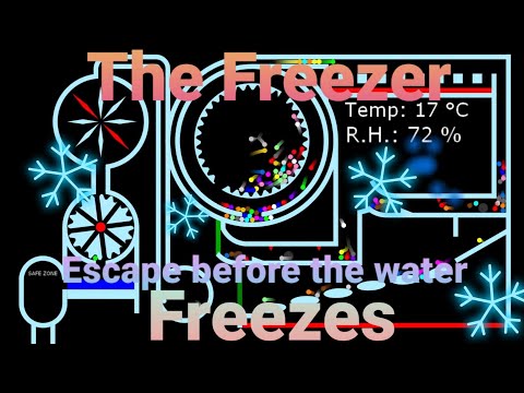 The Freezer - Escape Before the Water Freezes - Survival Marble Race in Algodoo