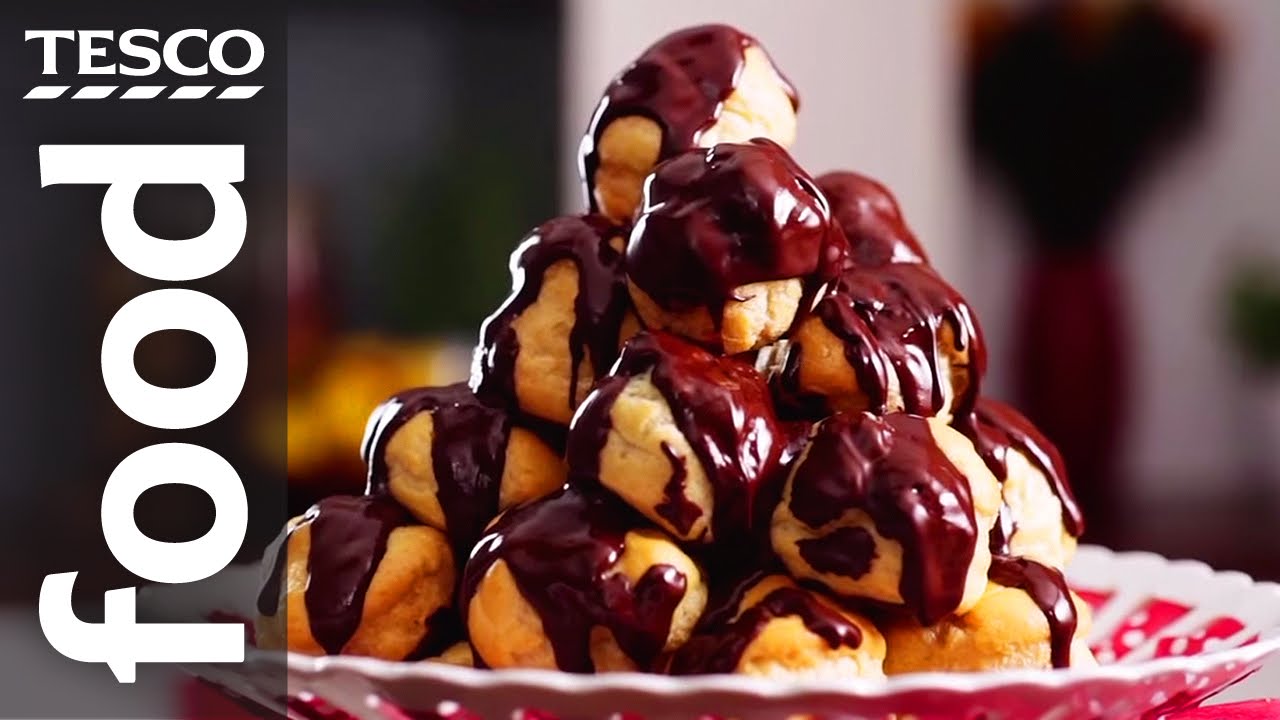 How to make a chocolate profiterole stack