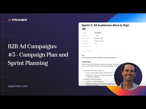 B2B Ad Campaigns: #3 - Campaign Plan and Sprint Planning