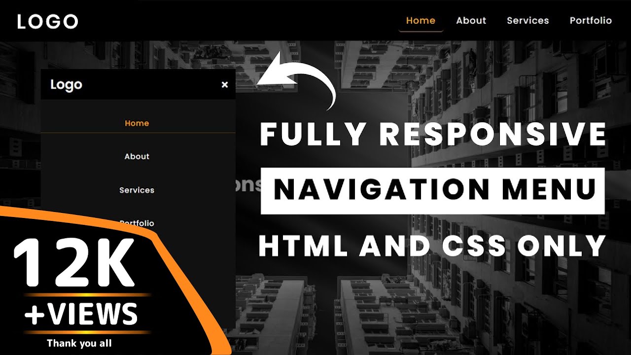 Responsive Navigation Menu Bar Design Using Only HTML & CSS | Mobile Navigation | Code4Education