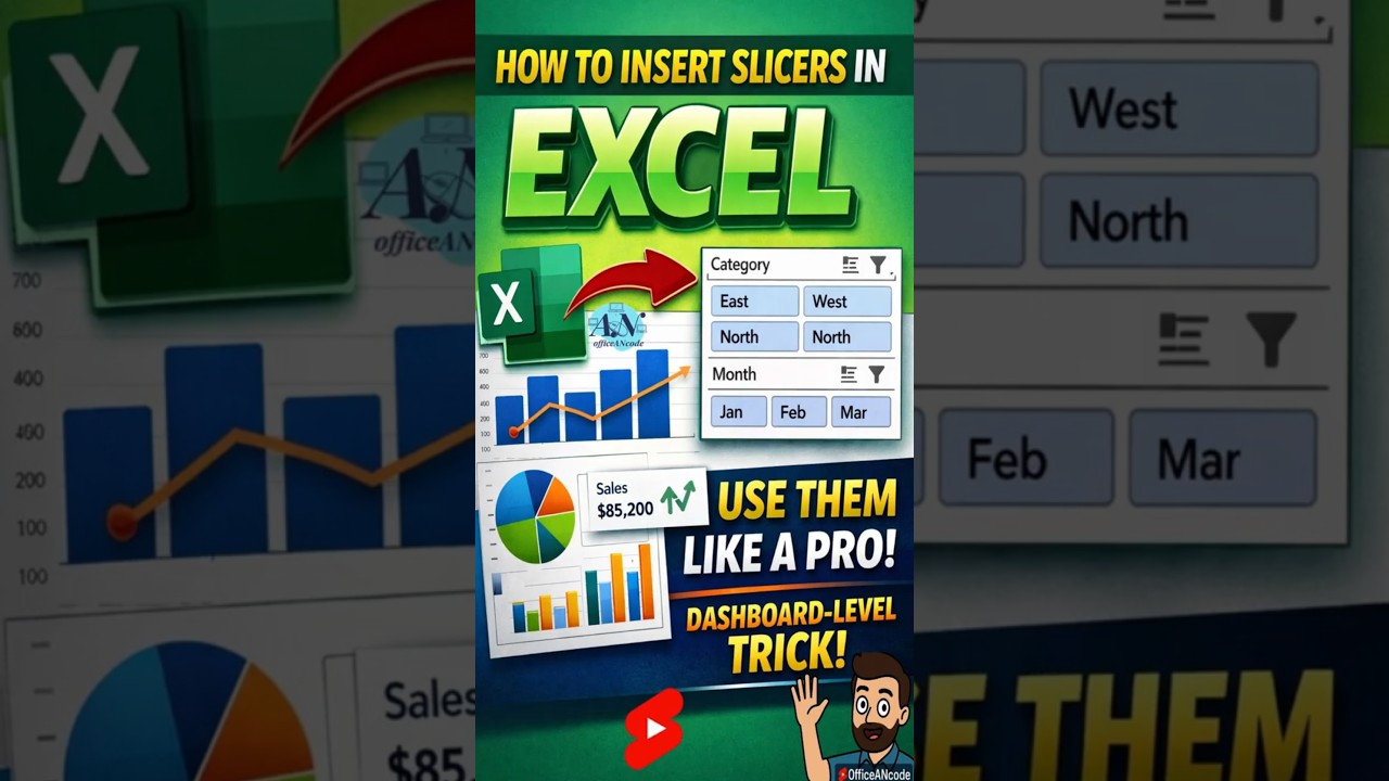 How to Insert Slicers in Excel and Use Them Like a Pro (Dashboard-Level Trick!) #OfficeANcode