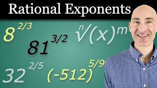 How to Convert Rational Exponents to Radical Form & Evaluate (Fractional Exponents)