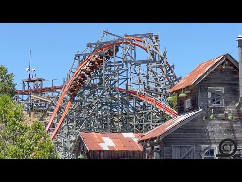 Off-ride footage of a Iron Rattler train