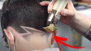 Neck Taper Fade With Neck Design Clipper Over Comb