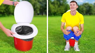 LIFE-SAVING GADGETS AND CLEVER TRAVEL HACKS || Funny Camping Challenge For 24 HOURS By 123GO! TRENDS