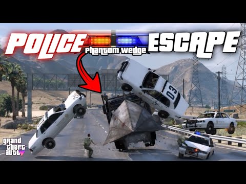 GTA 5 - CRAZY PHANTOM WEDGE CRASHES | POLICE GETAWAY