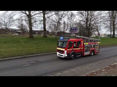 Withington's pump responding to an incident - Greater Manchester Fire and Rescue Service