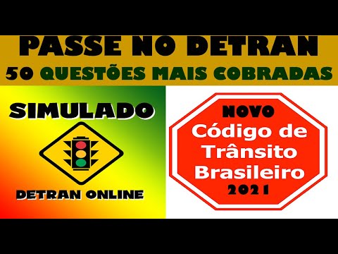 SIMULADO DETRAN 2021: COMO PASSAR NA PROVA, 50 QUESTÕES MAIS COBRADAS no DETRAN, Auto + Moto