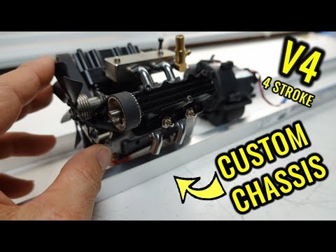 4 CYLINDER V400 FOUR STROKE NITRO RC ENGINE - Build Series Part 1 - Custom Chassis Needed
